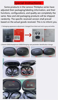 Lenovo LP75 Sports TWS Earphones - Bluetooth 5.3 | ANC, HiFi Stereo, LED Display, Waterproof with Mic & Button Control