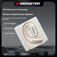 Monster earbud with waterproof technology on a gray background