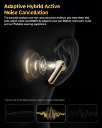 QCY MeloBuds Pro ANC Earbuds - 46dB Hybrid ANC, LDAC Hi-Res, Bluetooth 5.3 | 6-Mic, 34H Battery, In-Ear Detection, Waterproof TWS