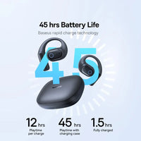 Baseus Eli 10i Fit Open-Ear Air Conduction Earphones - Bluetooth 5.4 | 45Hr Battery, IP54 Waterproof, Dual Connection Sport Earbuds
