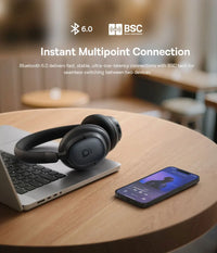 Baseus Bowie MH1 Over-Ear Headphones - 48dB ANC, LDAC Hi-Res, Bluetooth 6.0 | 80H Battery, 36mm Driver, Wireless & Wired