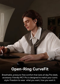 Baseus MC1 Pro Open-Ear Clip Wireless Earbuds - Bluetooth 6.0 Hi-Res | 4-Mic ENC, 40Hr Battery, Waterproof TWS Headphones