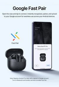 Baseus Bass EP10 Ultra ANC Earbuds - 55dB Noise Reduction, LDAC Hi-Res, Bluetooth 6.0 | 65H Battery, 6-Mic AI ENC, Powerful Bass, Waterproof TWS