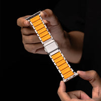 Titanium Silicone Magnetic Apple Watch Band - Luxury Metal Strap for Ultra 3/2/1 49mm, Series 11/10 46mm, Series 9/8/7 45mm, Series 6/SE/5/4 44mm, Series 3/2/1 42mm