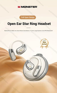 Monster AC330 OWS Open-Ear Headphones - Bluetooth 5.4 | ENC Call Noise Cancelling, 360° Surround Sound, 24H Battery, Waterproof Sport Headset