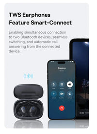 Baseus Eli 10i Fit Open-Ear Air Conduction Earphones - Bluetooth 5.4 | 45Hr Battery, IP54 Waterproof, Dual Connection Sport Earbuds