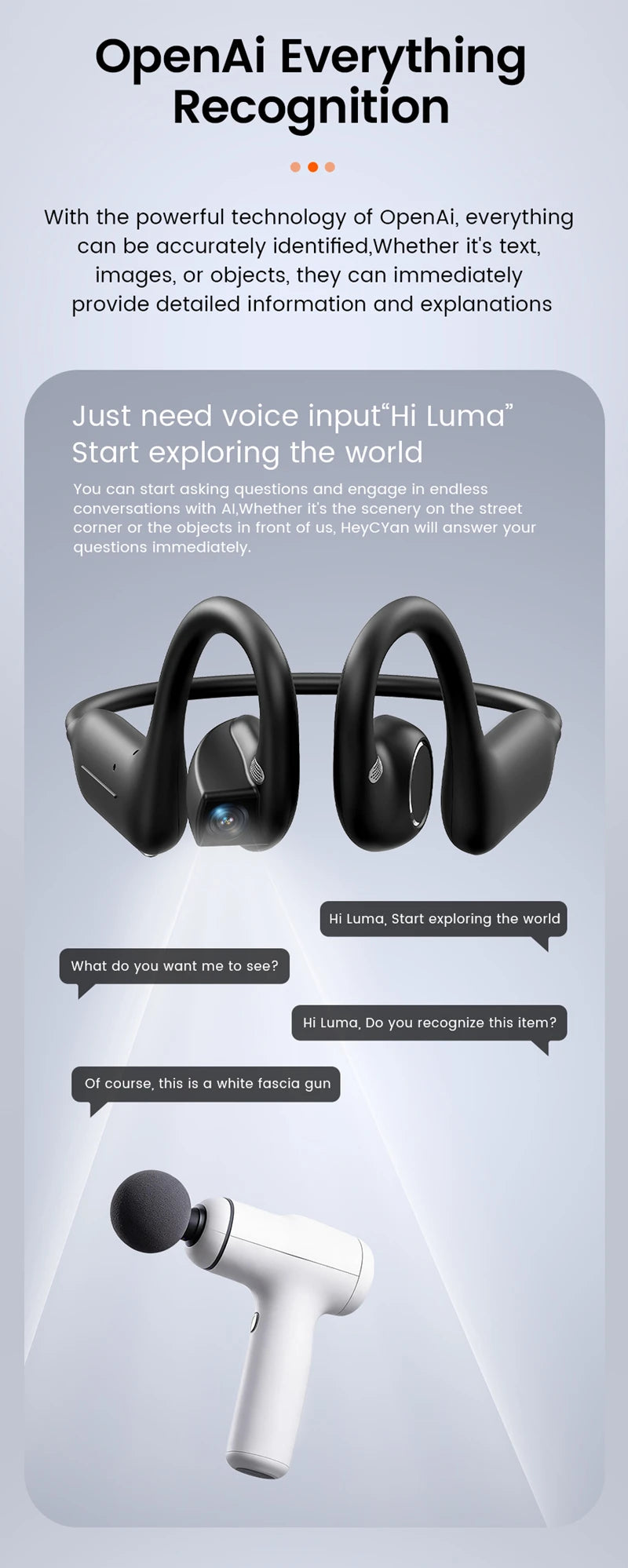 Lenovo Open-Ear Camera Headphones with 8MP Camera & AI Translation
