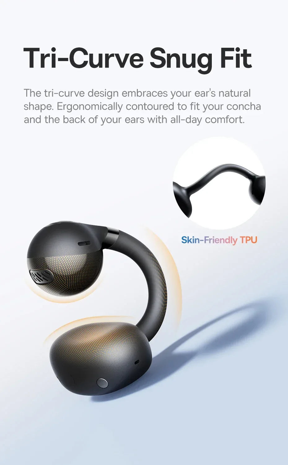 Baseus BC1 Open-Ear Clip Earbuds - Bluetooth 6.0 | 4-Mic ENC, 38Hr Battery, IP55 Waterproof, Super Bass Sport Earphones