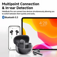 QCY MeloBuds Pro ANC Earbuds - 46dB Hybrid ANC, LDAC Hi-Res, Bluetooth 5.3 | 6-Mic, 34H Battery, In-Ear Detection, Waterproof TWS