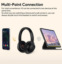 QCY H3 ANC Over-Ear Headphones - 43dB Hybrid ANC, Hi-Res Audio, Bluetooth 5.4 | 60H Battery, 40mm Driver, Transparency Mode, Wireless & Wired