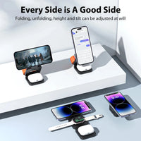 3 in 1 15W Fast Magnetic Wireless Charging Station for iPhone14 13 12 Pro/Max,Apple Watch, AirPods 3/2,Foldable Phone Hold -  by TechShopi - her, him, HomePage
