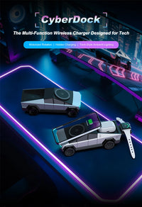 CyberDock™ Qi2 3-in-1 Wireless Charging Station - 15W Fast Charge for iPhone 16 15 14 Pro Max, Apple Watch & AirPods | Cybertruck-Inspired Design