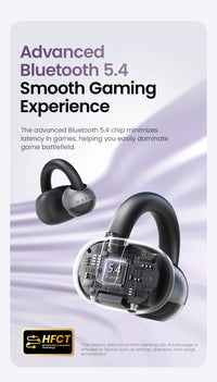 HAYLOU AirFree Ear Clip Earphones - Bluetooth 5.4 | AI Noise Reduction, 28H Battery, 360° Spatial Audio, Smart LED Display