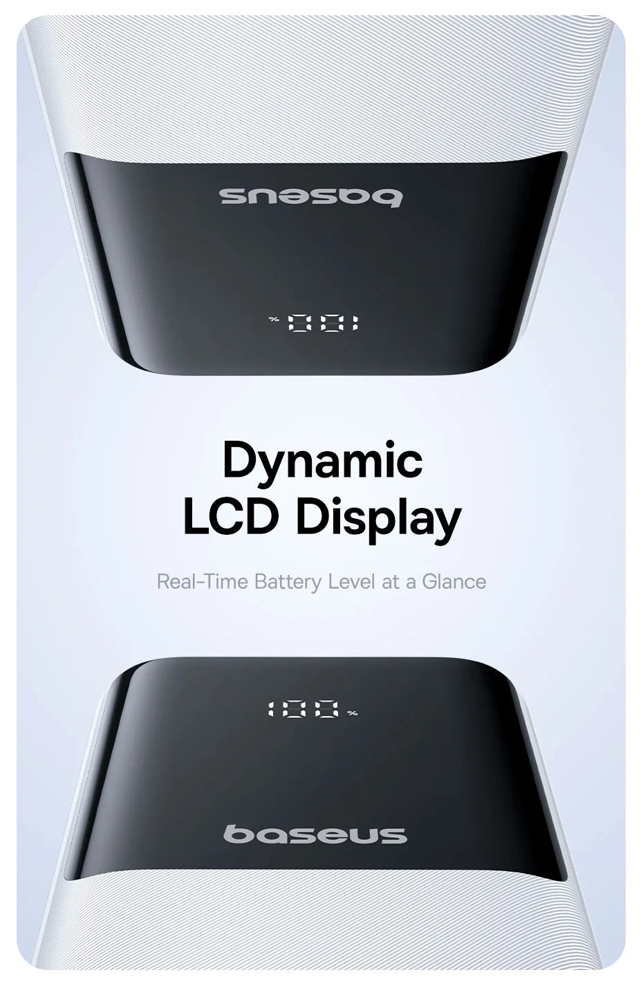Baseus Power Bank 20000mAh - 22.5W Fast Charging | Built-in Lightning & USB-C Cables, LCD Display, Air-Travel Friendly, iPhone & Android