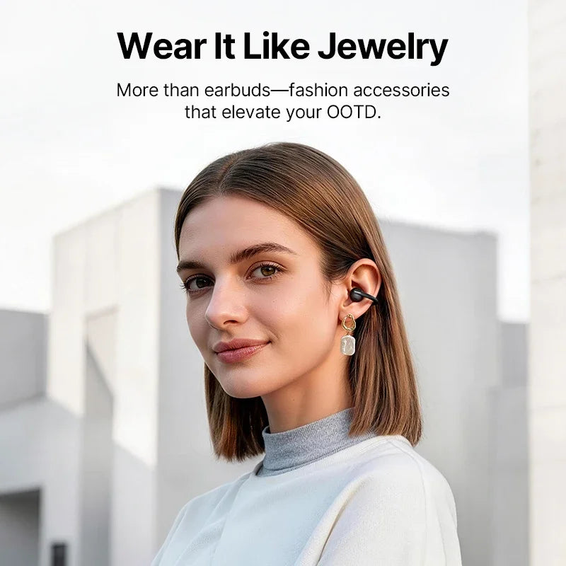 Baseus Bowie MC2 AIR Clip-on TWS Earbuds - Bluetooth 6.0 | 4-Mic ENC, 4 Drivers, Open-Ear Ear Clip, Waterproof Sport Wireless Earphones