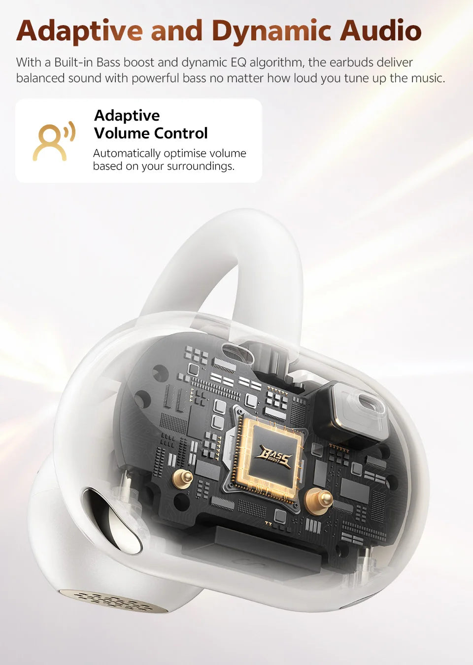 QCY Crossky C50 Open-Ear Clip-On Wireless Earbuds
