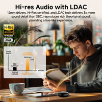 QCY MeloBuds Pro ANC Earbuds - 46dB Hybrid ANC, LDAC Hi-Res, Bluetooth 5.3 | 6-Mic, 34H Battery, In-Ear Detection, Waterproof TWS