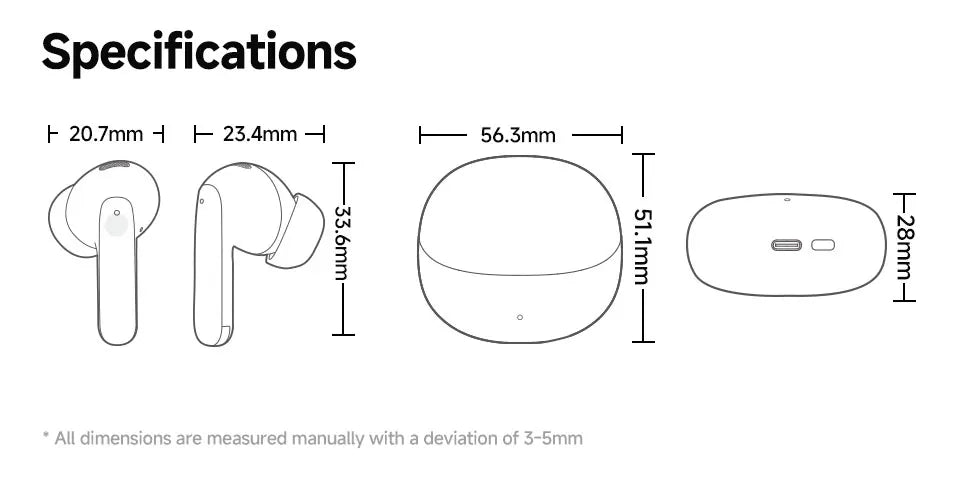 QCY MeloBuds Pro ANC Earbuds - 46dB Hybrid ANC, LDAC Hi-Res, Bluetooth 5.3 | 6-Mic, 34H Battery, In-Ear Detection, Waterproof TWS