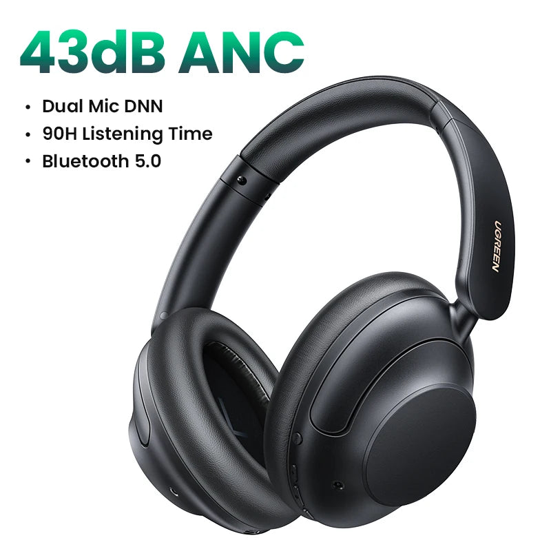 UGREEN Studio Pro Hybrid ANC Headphones - 48dB Noise Cancelling, LDAC Hi-Res, 120H Battery | 5 Drivers, NFC, Memory Foam, Detachable Cable