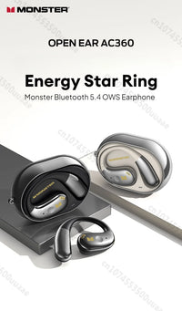 Monster AC360 Open-Ear Air Conduction Headphones - Bluetooth 5.4 | 360° Stereo OWS, 24H Battery, Waterproof Sport Wireless Headset