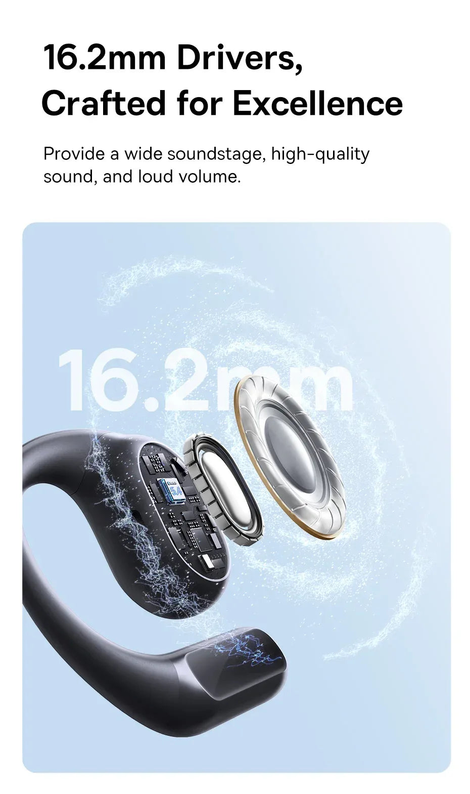 Baseus Eli 10i Fit Open-Ear Air Conduction Earphones - Bluetooth 5.4 | 45Hr Battery, IP54 Waterproof, Dual Connection Sport Earbuds