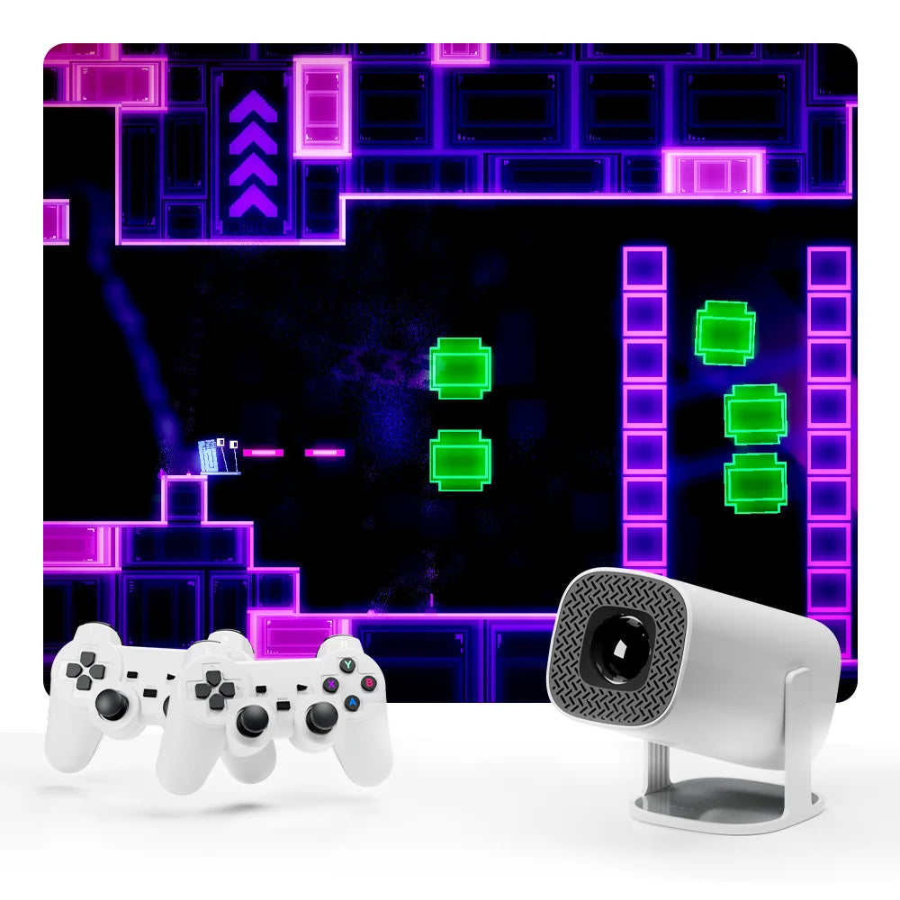 P30 Max™ Ultra HD RetroBeam Game Projector – 38000 Games with Dual Wireless Controllers