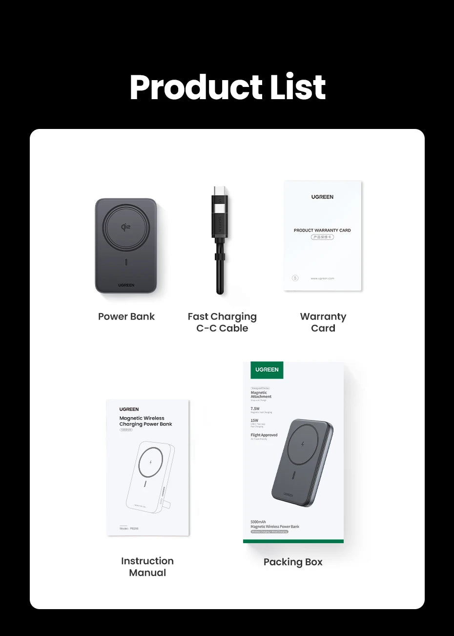 UGREEN Qi2 Magnetic Power Bank 10000mAh - 30W Fast Charging | MagSafe 15W Wireless, PD 30W USB-C, Two-Way Fast Charge, iPhone 17/16 Pro Max