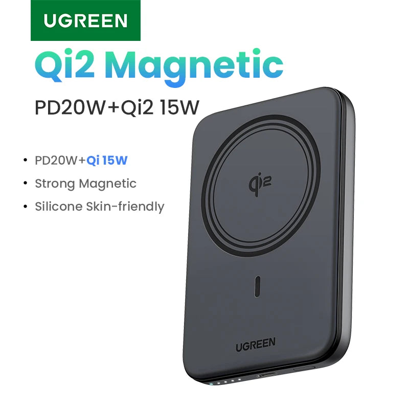 UGREEN Qi2 Magnetic Power Bank 10000mAh - 30W Fast Charging | MagSafe 15W Wireless, PD 30W USB-C, Two-Way Fast Charge, iPhone 17/16 Pro Max
