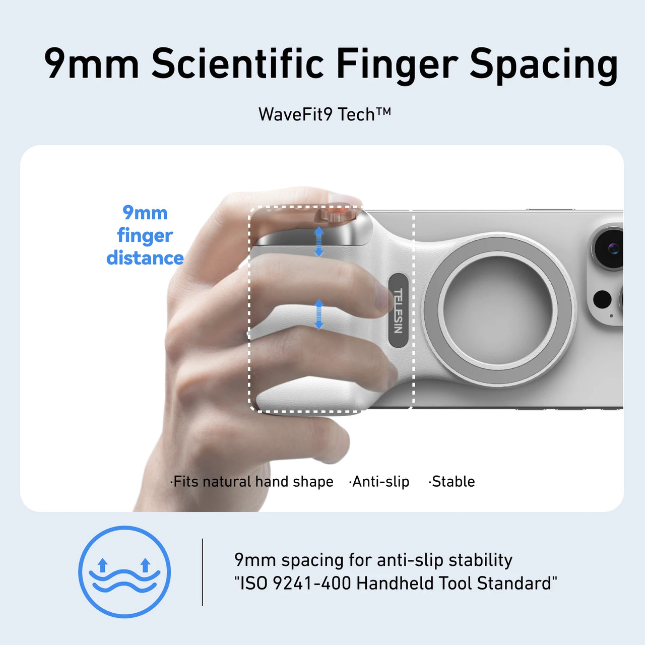 TELESIN Phone Camera Hand Grip – Magnetic Smartphone Holder, Bluetooth Remote Control | iPhone & Android