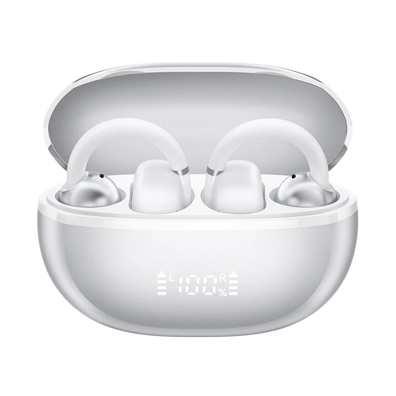 HAYLOU AirFree Ear Clip Earphones - Bluetooth 5.4 | AI Noise Reduction, 28H Battery, 360° Spatial Audio, Smart LED Display