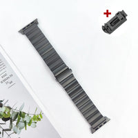 Titanium Apple Watch Band - Men's Business Bracelet for Ultra 3 49mm, Series 11/10 46mm, Series 9/8/7 45/41mm, Series 6/SE/5/4 44/40mm, Series 3/2/1 42/38mm