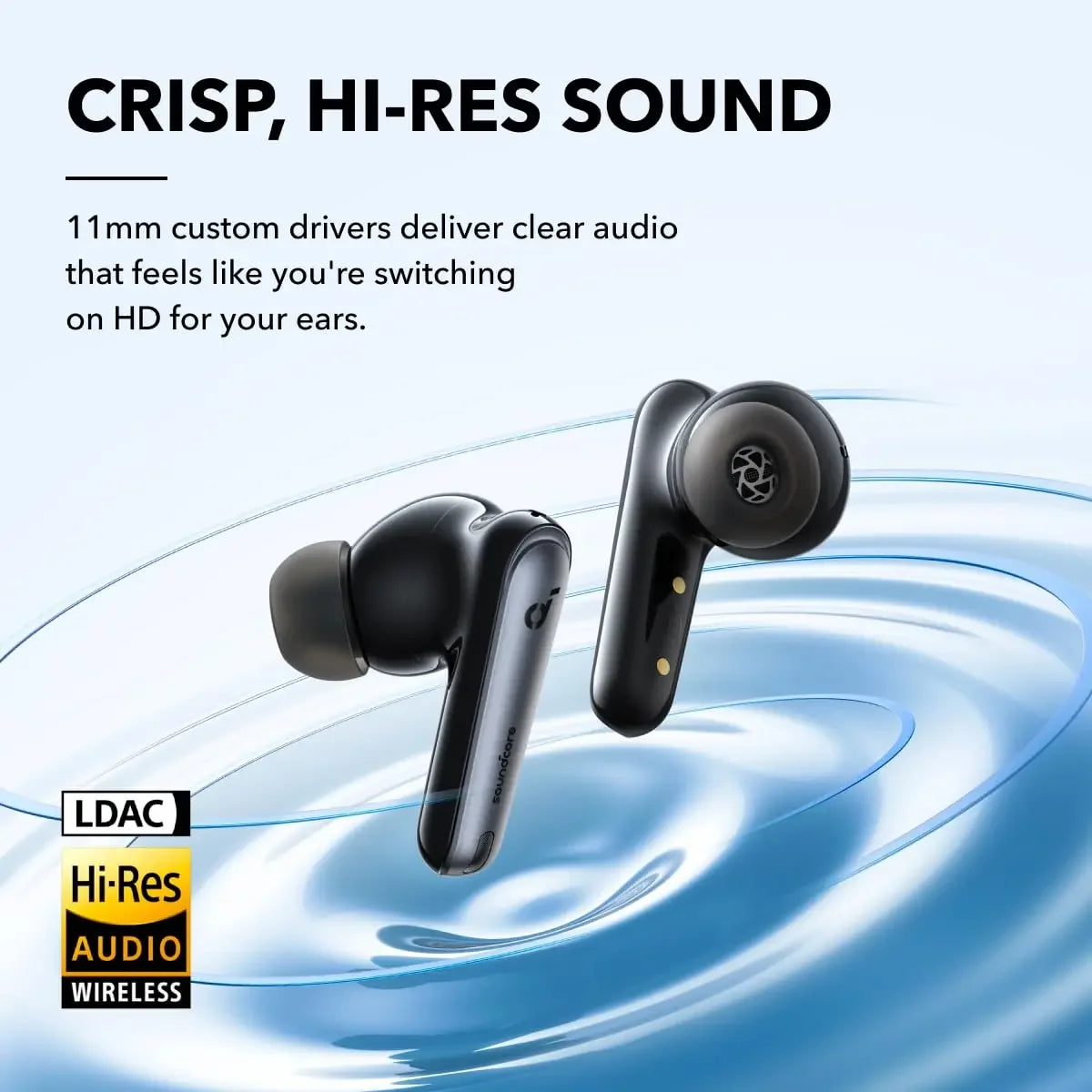 Soundcore by Anker Liberty 4 NC ANC Earbuds - 98.5% Noise Reduction, LDAC Hi-Res, Bluetooth 5.3 | 50H Battery, Replaceable Pads, Waterproof TWS