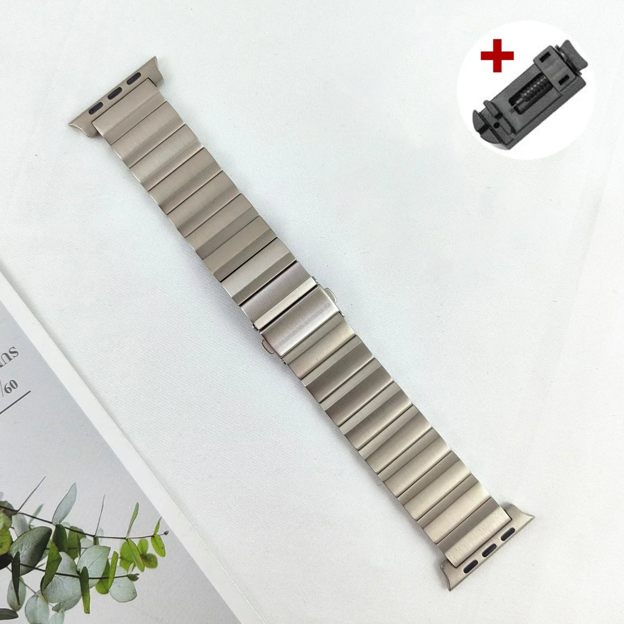 Titanium Apple Watch Band - Men's Business Bracelet for Ultra 3 49mm, Series 11/10 46mm, Series 9/8/7 45/41mm, Series 6/SE/5/4 44/40mm, Series 3/2/1 42/38mm