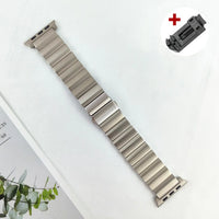Titanium Apple Watch Band - Men's Business Bracelet for Ultra 3 49mm, Series 11/10 46mm, Series 9/8/7 45/41mm, Series 6/SE/5/4 44/40mm, Series 3/2/1 42/38mm