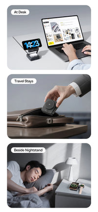 Baseus Qi2.2 3-in-1 Magnetic Wireless Charger - Charge iPhone + Apple Watch + AirPods Together | 25W Fast Charging, No Cable Mess