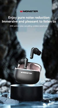 Monster ANC TWS Earbuds - Bluetooth 5.3 Active Noise Cancellation | Waterproof Sport In-Ear Headphones with Charging Case