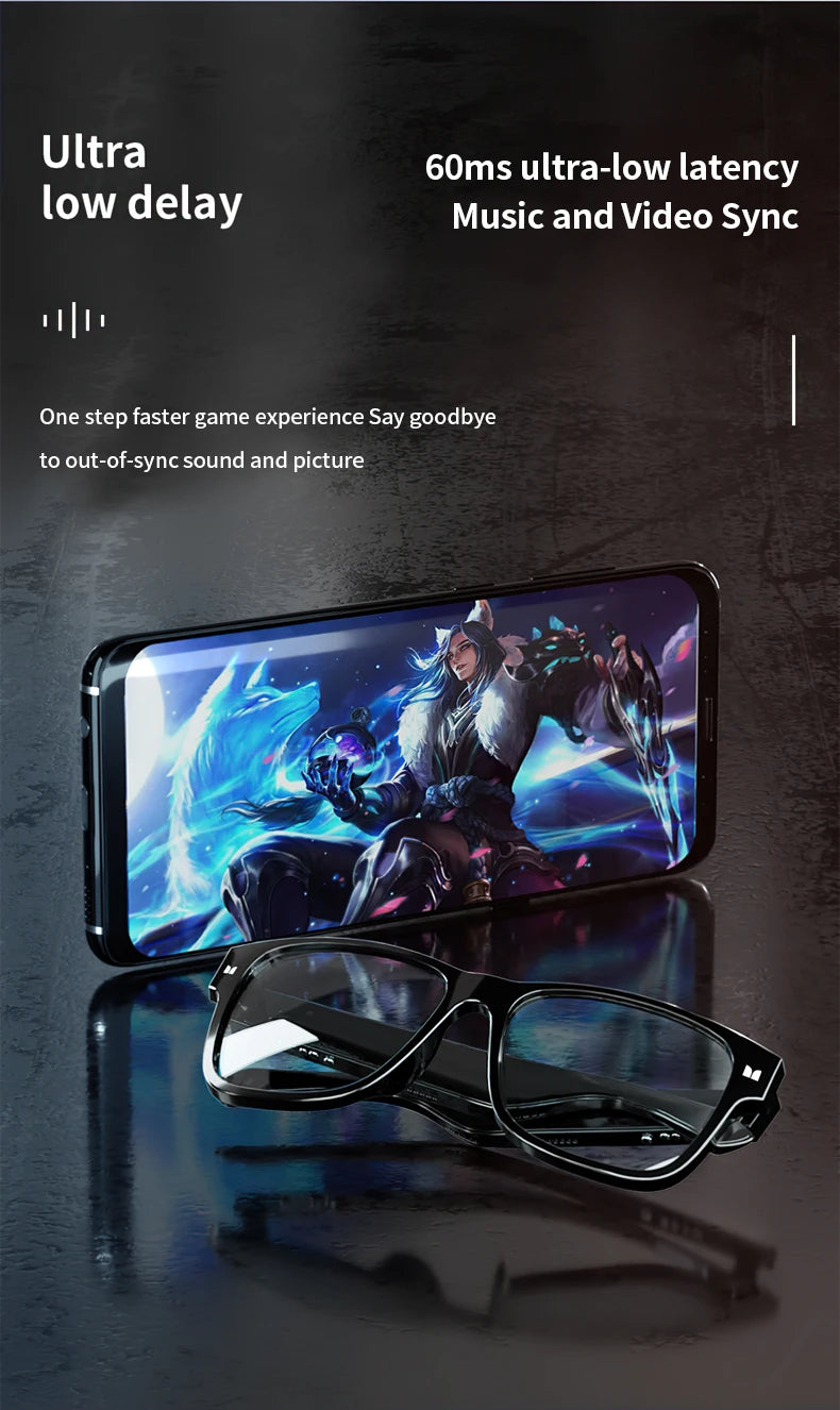 Monster Glasses S01 Bluetooth Audio Sunglasses - Wireless 5.0 Smart Eyeglasses | Open-Ear Music & Calling, Outdoor Sport, CE Certified