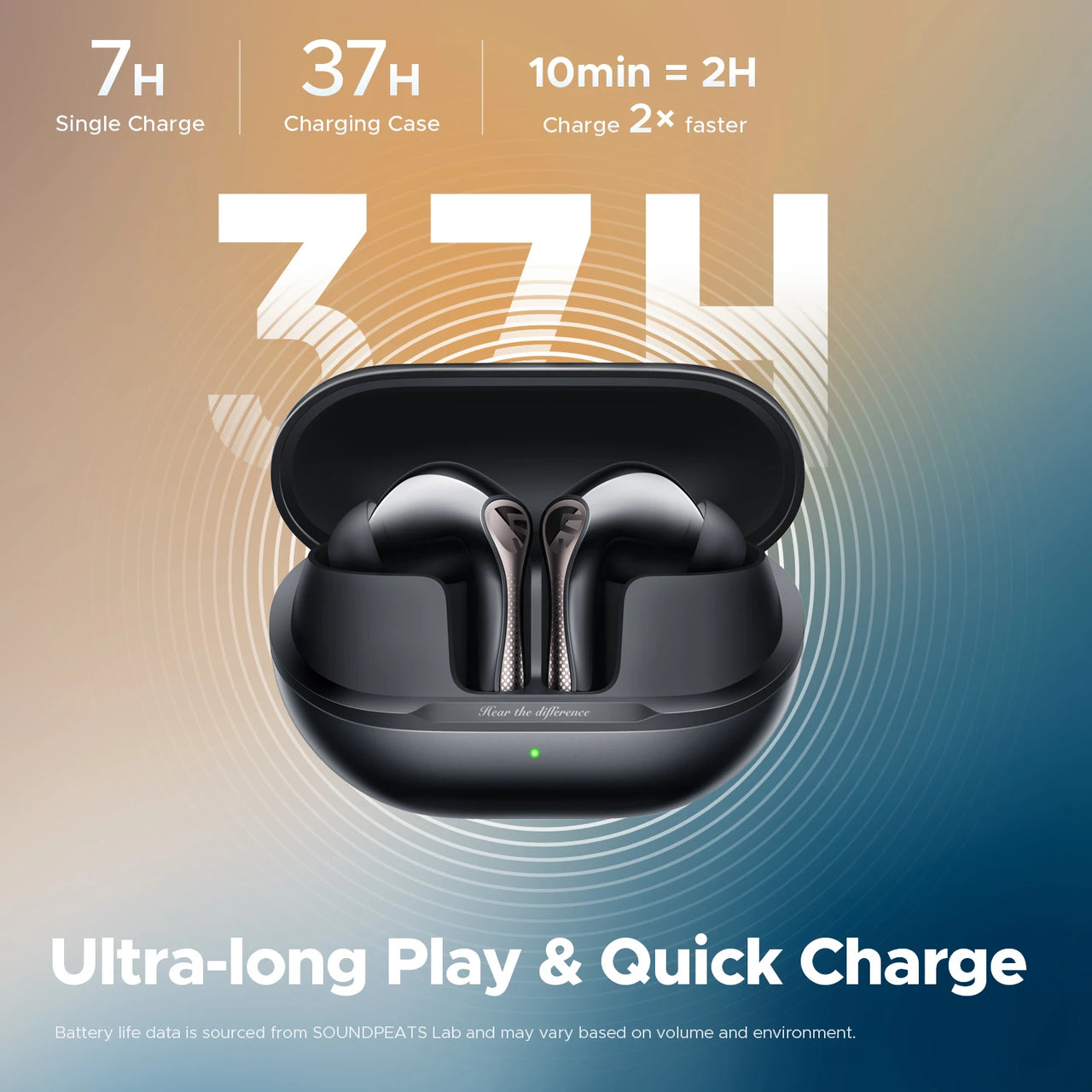 SOUNDPEATS Air5 Pro ANC Earbuds - 55dB Adaptive ANC, LDAC + aptX Lossless, Bluetooth 5.4 | 6-Mic AI ENC, 3D Spatial Audio, Hi-Res TWS