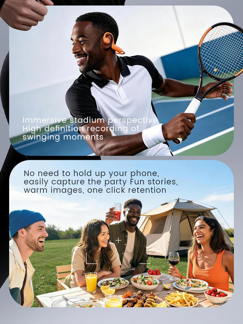 Lenovo Open-Ear Camera Headphones with 8MP Camera & AI Translation