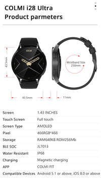 COLMI i28 Ultra AI Smartwatch – 1.43