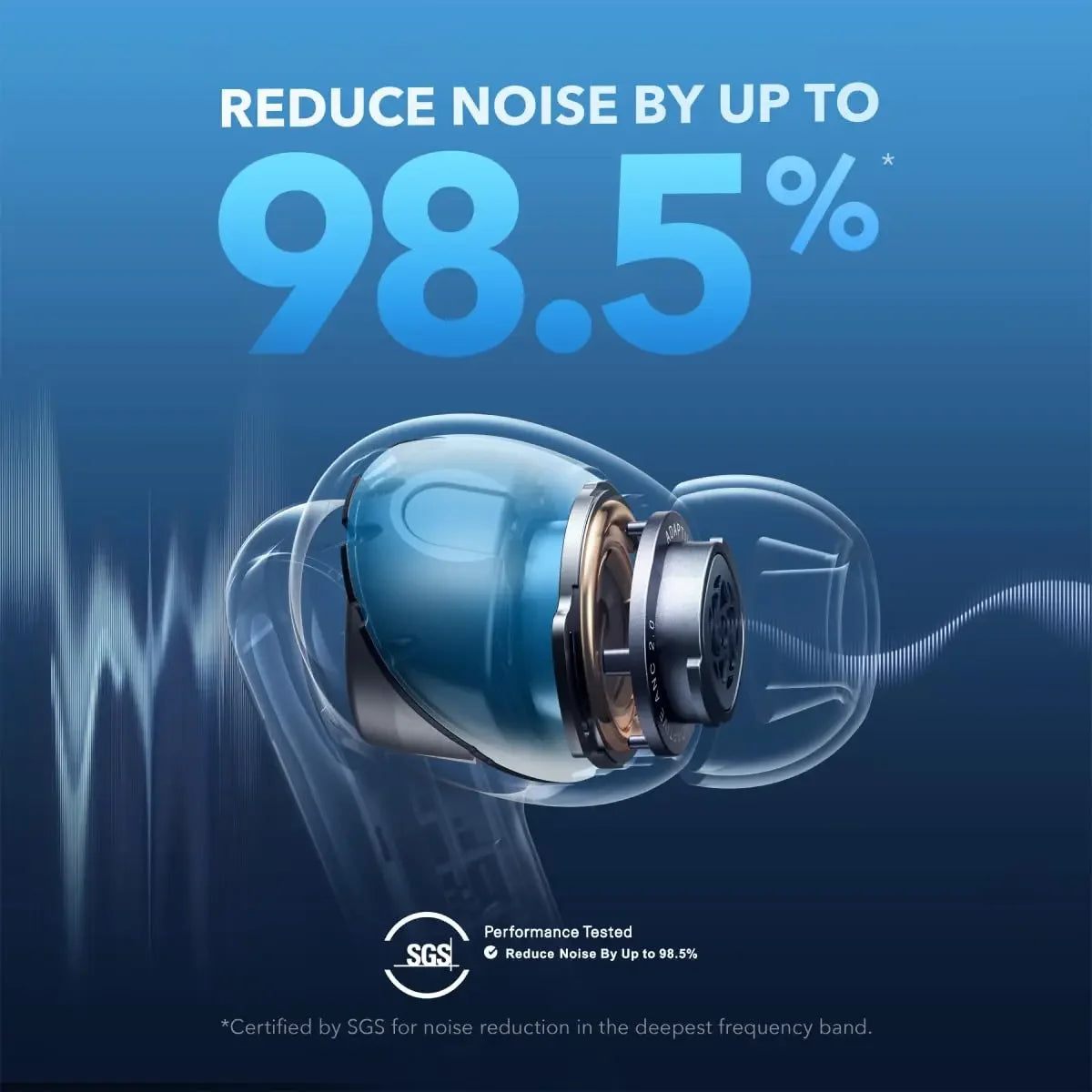 Soundcore by Anker Liberty 4 NC ANC Earbuds - 98.5% Noise Reduction, LDAC Hi-Res, Bluetooth 5.3 | 50H Battery, Replaceable Pads, Waterproof TWS