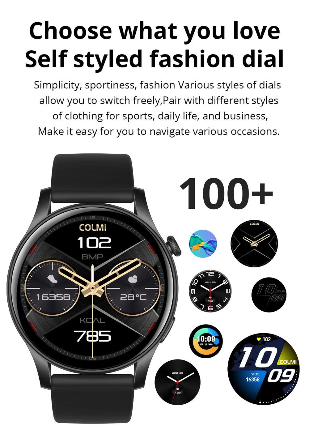 COLMI V73 Smartwatch – 1.43" AMOLED, Bluetooth Calling, Health & Fitness Tracking | Men & Women