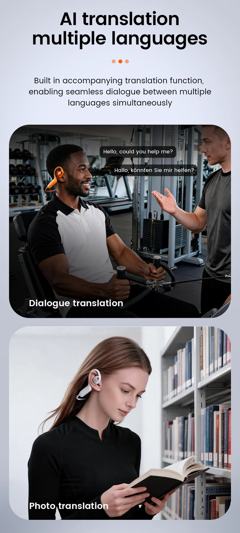 Lenovo Open-Ear Camera Headphones with 8MP Camera & AI Translation