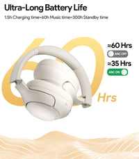 QCY H3 ANC Over-Ear Headphones - 43dB Hybrid ANC, Hi-Res Audio, Bluetooth 5.4 | 60H Battery, 40mm Driver, Transparency Mode, Wireless & Wired