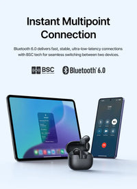 Baseus Bass EP10 Ultra ANC Earbuds - 55dB Noise Reduction, LDAC Hi-Res, Bluetooth 6.0 | 65H Battery, 6-Mic AI ENC, Powerful Bass, Waterproof TWS
