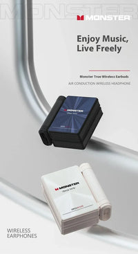 Monster True Wireless Earbuds with packaging on a white background