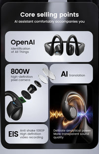 Lenovo Open-Ear Camera Headphones with 8MP Camera & AI Translation