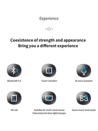 Monster Glasses S01 Bluetooth Audio Sunglasses - Wireless 5.0 Smart Eyeglasses | Open-Ear Music & Calling, Outdoor Sport, CE Certified