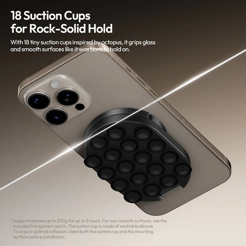 Ulanzi MA39 MagLock Suction Cup Phone Mount – Magnetic Stand for Smartphones | Glass, Windows, Mirrors, Laptops