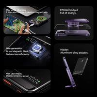 22.5W Transparent Magnetic Power Bank 10000mAh - Wireless Fast Charging | MagSafe Compatible, Digital Display, for iPhone Samsung